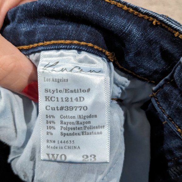 KanCan Dark Wash Fade Mid Rise Skinny Jeans Size 23 - Picture 5 of 10